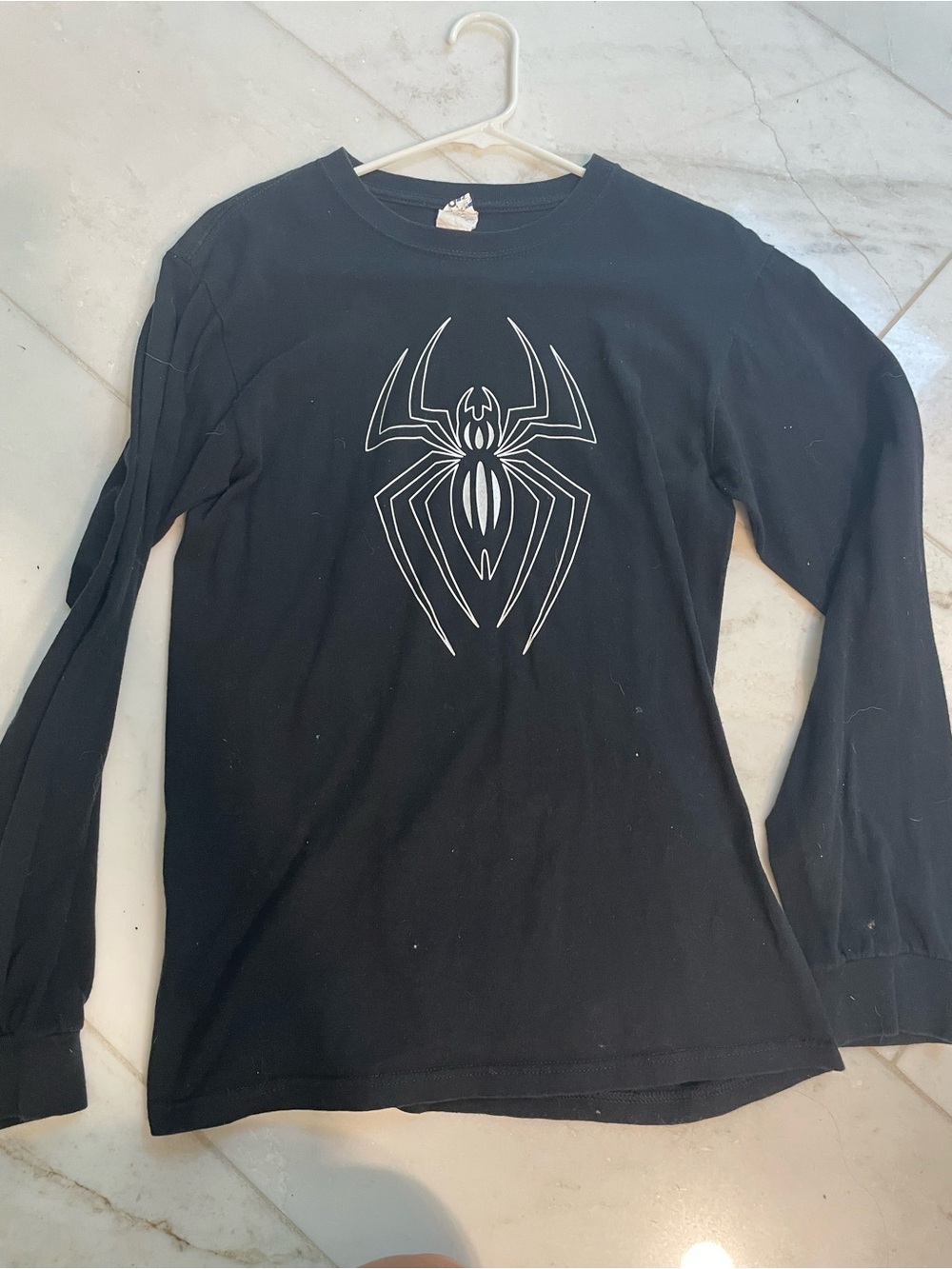 Spiderman Turn off the Dark Broadway Anvil Black T-Shirt with Blue Logo Detail